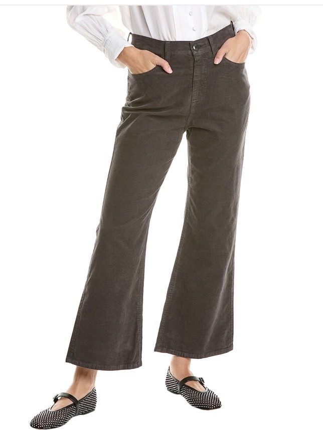 The Great. The Kick Boot Corduroys Size 30 Gray Wide Leg Pants High Rise Jeans